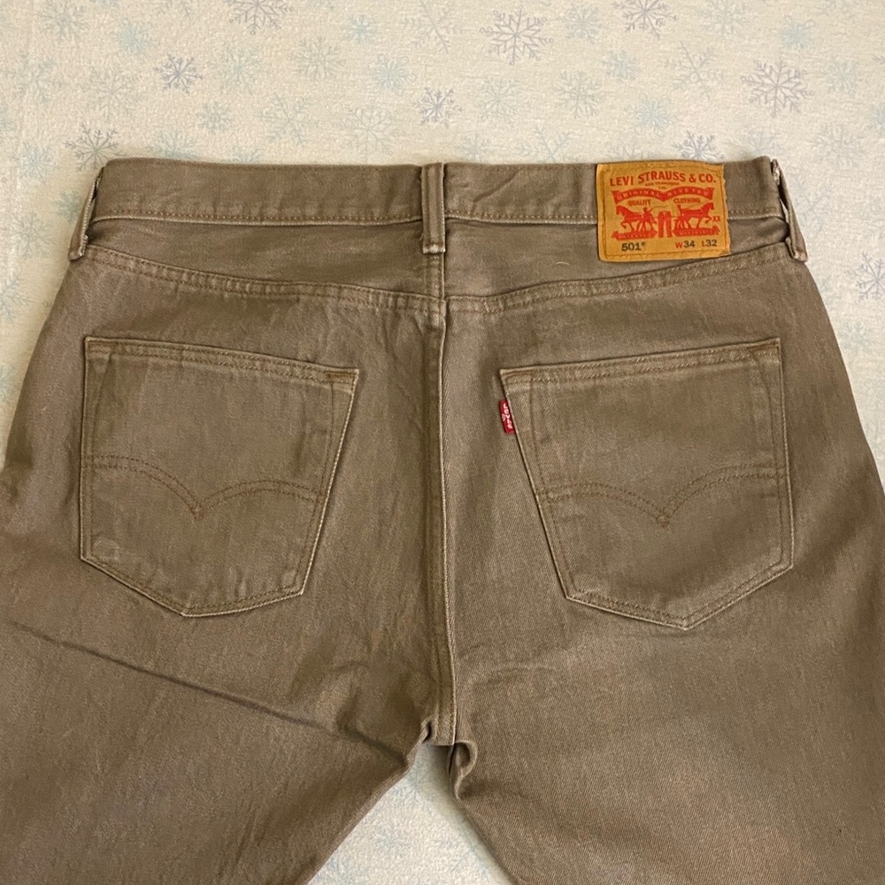 Brand New NWOT Levi's 501 khaki/taupe brown Straight Men's Jeans